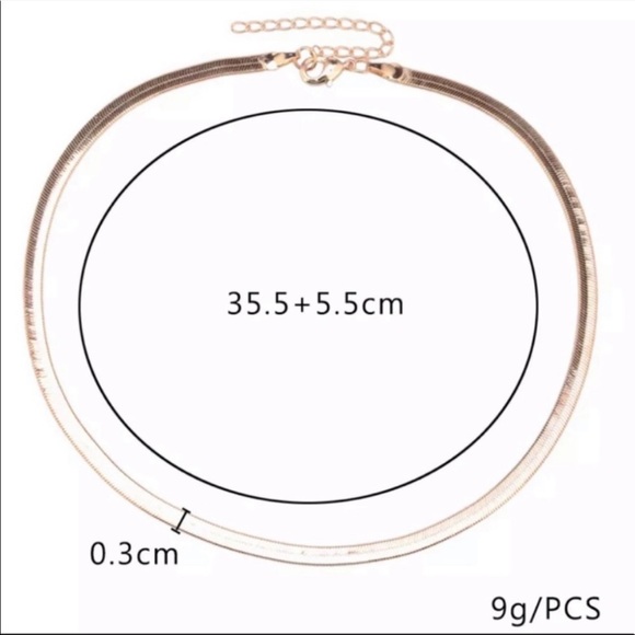 HERRINGBONE 18K GOLD CHAIN NECKLACE, NICE NECKLACE, CUTE NECKLACE - Picture 7 of 7